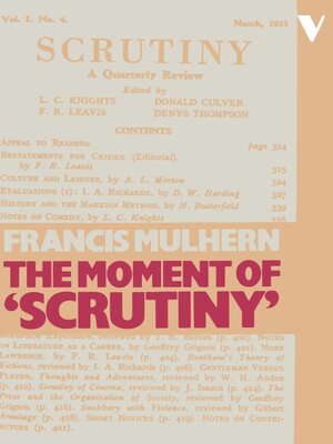 cover image of The Moment of "Scrutiny"